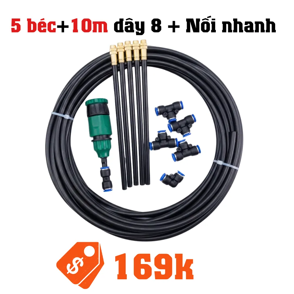 Bộ 5 béc 10m dây