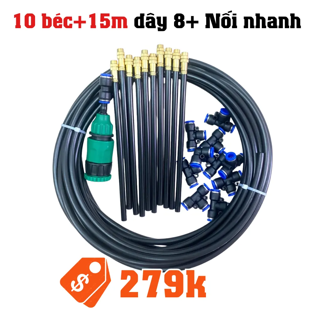 Bộ 10 béc 15m dây