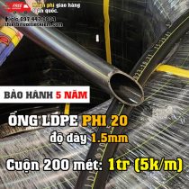 Ống LDPE 20 cuộn 200 mét dày 1.5mm