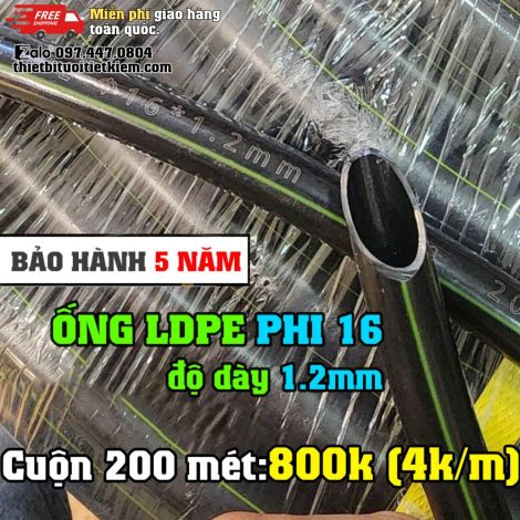 Ống LDPE 16 cuộn 200 mét dày 1.2mm