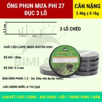 Ống phun mưa phi 27 3 lỗ chéo