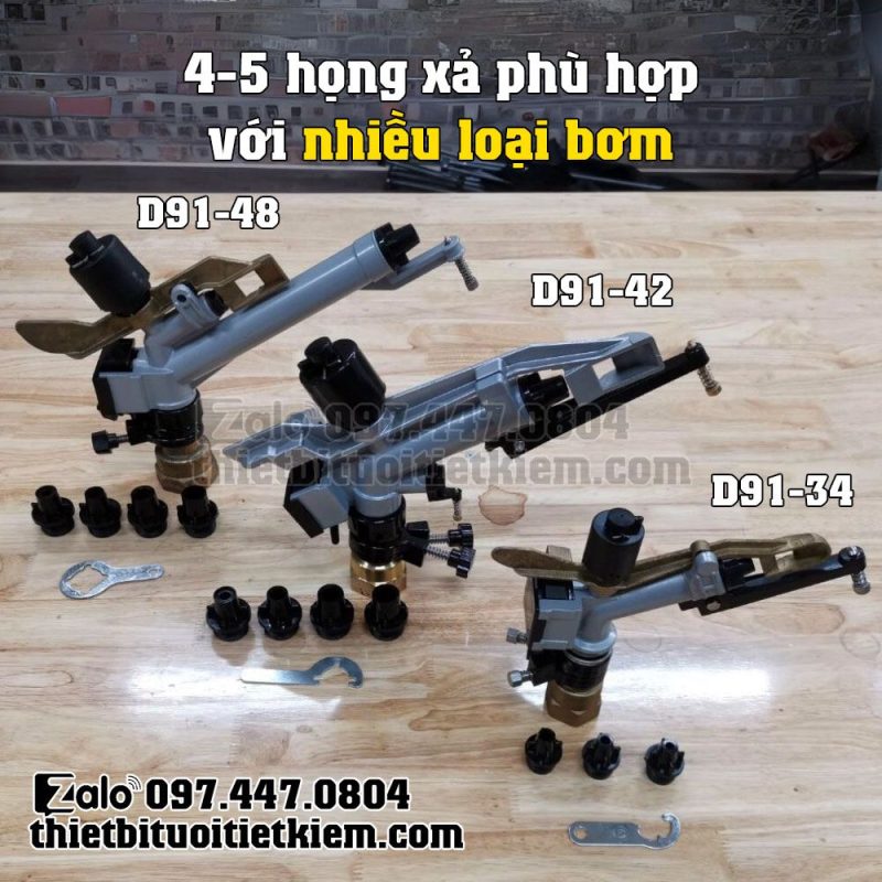 Béc súng phun mưa chỉnh góc bán kính lớn tưới cây nông nghiệp