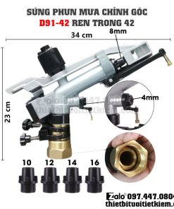 Béc súng phun mưa chỉnh góc bán kính lớn tưới cây nông nghiệp