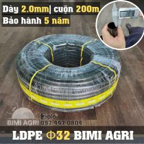 Ống LDPE 32 dày 2 li cuộn 200 mét