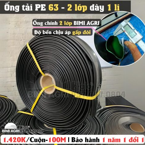 Ống tải 63 cuộn 100 mét 2 lớp