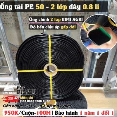 Ống tải 2 lớp BIMI AGRI cuộng 100 mét dày 0.8mm bảo hành 1 năm