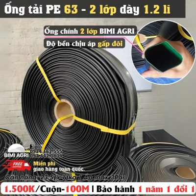 Ống tải 2 lớp BIMI AGRI cuộn 100 mét dày 1.2 li bảo hành chính hãng 1 năm