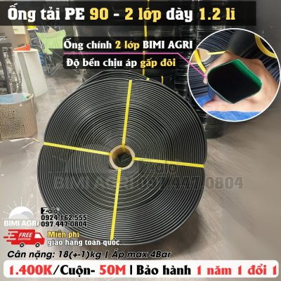 Ống tải 2 lớp phi 90 dày 1.2mm BMI AGRI cuộn 20 mét bảo hành 1 năm