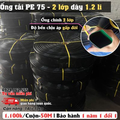 Ống tải 2 lớp BIMI AGRI cuộn 50 mét dày 1.2 mm phi 75